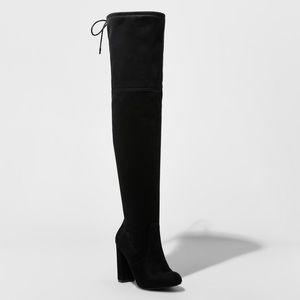 Black thigh high boots